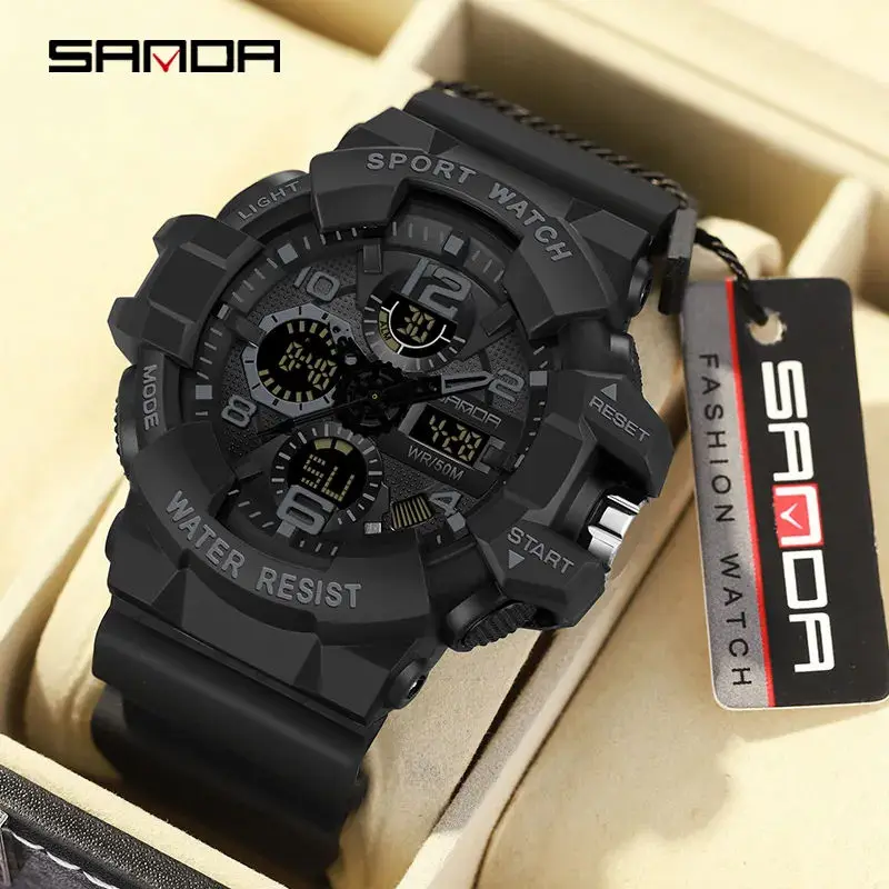 SANDA 3168 2024 Brand G- Style Watch Men Digital Shock Sports Watches For Man Waterproof Electronic Wristwatch Mens