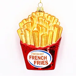 Popular christmas glass ornament  christmas decorative fake french fries ornament 2020-2021 NEW DESIGN