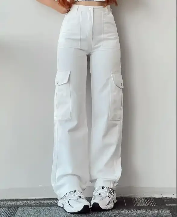 Ladies casual trouser woman clothes pants women cargo pants high waisted trousers with pocket