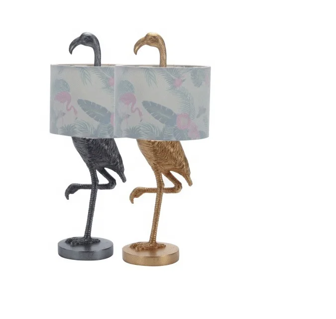 Factory wholesale fashion home decorative bedside bedroom  red-crowned crane shape table lamp