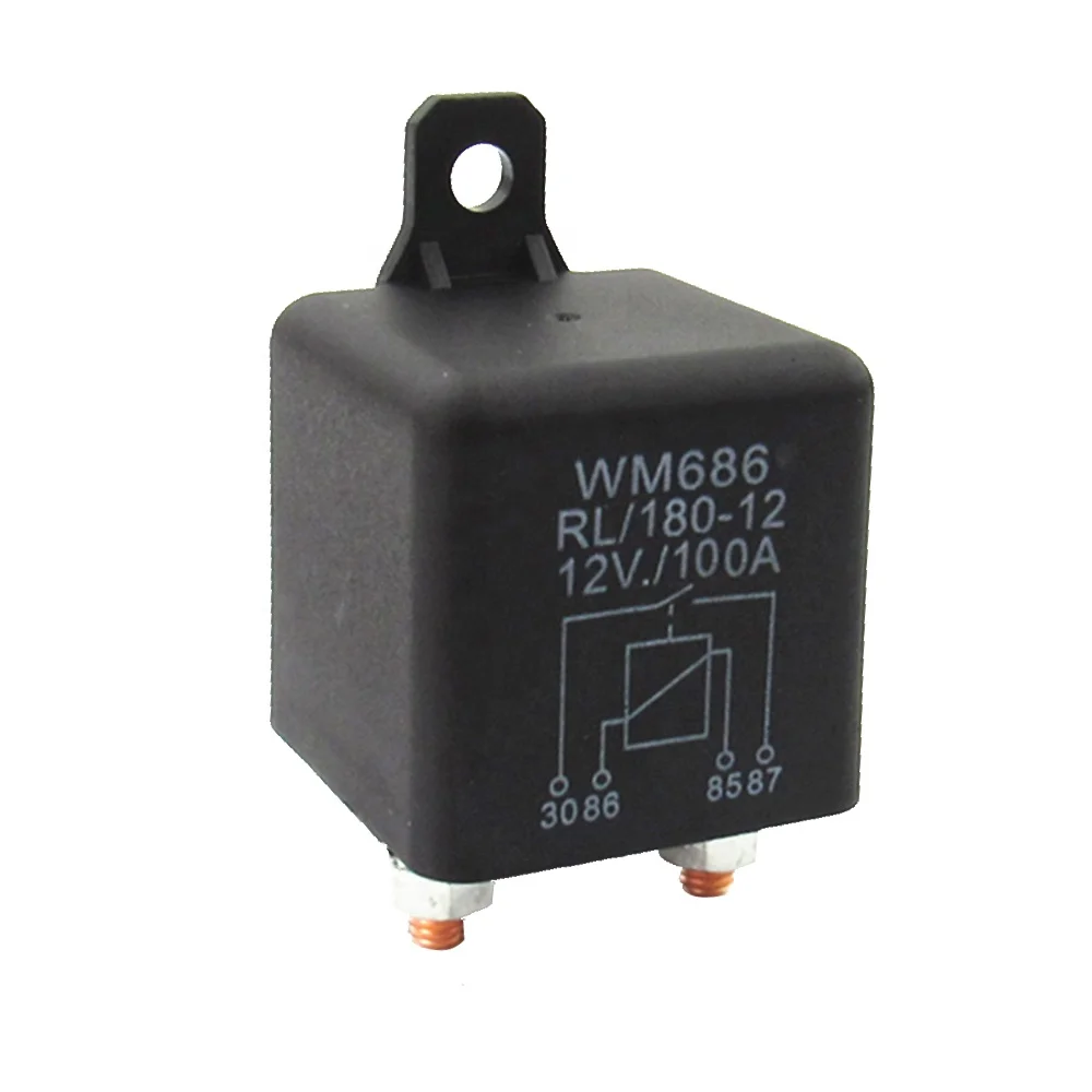 WM686 SPST 4 Pin 12V 100A High Power Car Relay Truck Motor Continuous Type Automotive Switch for Car Truck Boat Marine 24V120A
