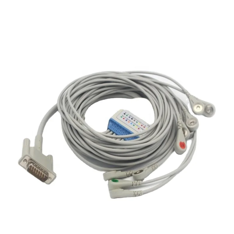 Shenzhen Teveik Factory 10 leads ECG EKG Leadwires Cable Compatible with M1770A PageWriter 200i