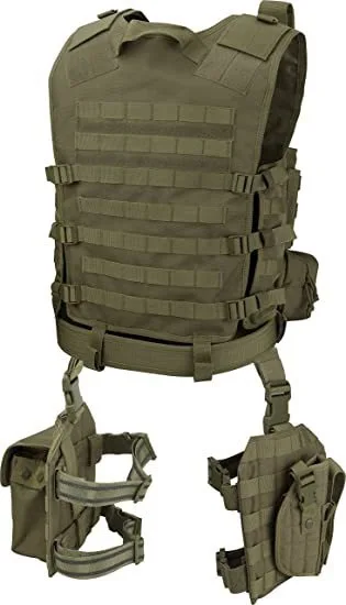 600D Nylon Quick Release Magazine Pouch Response Light  Tactical Vest WIth Leg Bag Holster
