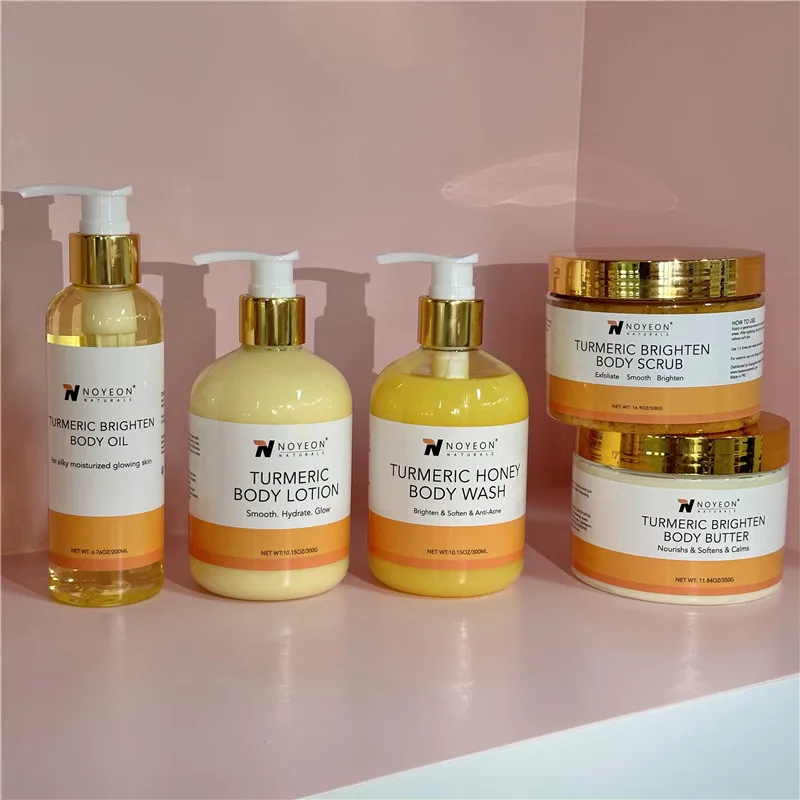 Vegan Herb Turmeric Skincare Set Organic Anti-Acne Whitening Face body Skin Care with Anti-Wrinkle Feature ODM/OEM Supply
