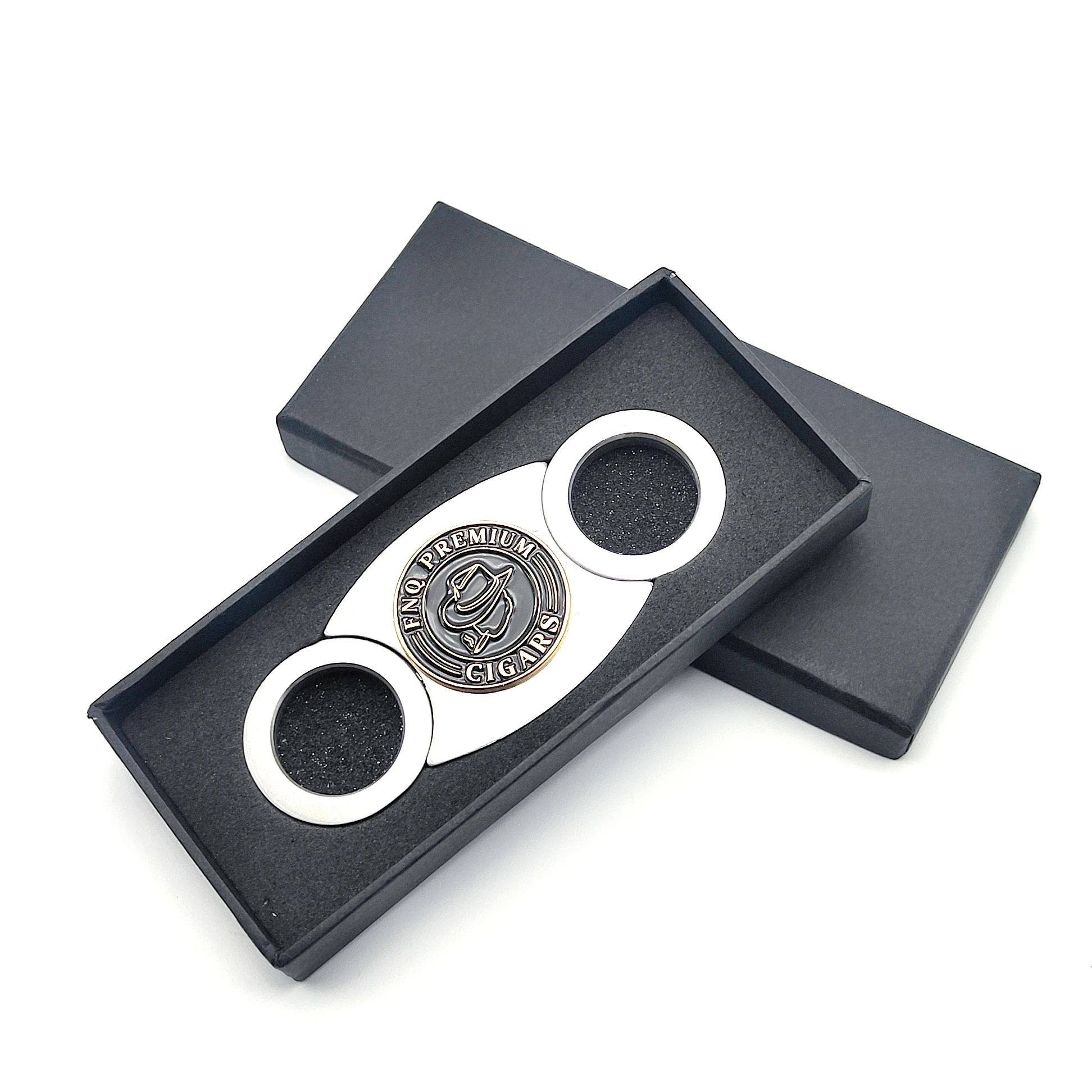 Custom Logo Luxury Double Blade Cigar Accessories Cigar Holder With Cutter