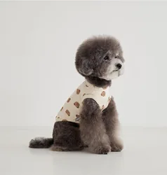 Wholesale Custom INS Korea Spring Autumn Pet Home Clothes Cute Bear Pattern Dog Vest Puppy Cotton Air Conditioning Apparel