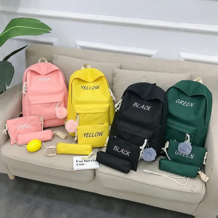 2023 Fashion shoulder bag pencil bag backpack 3pcs high school students school bag set