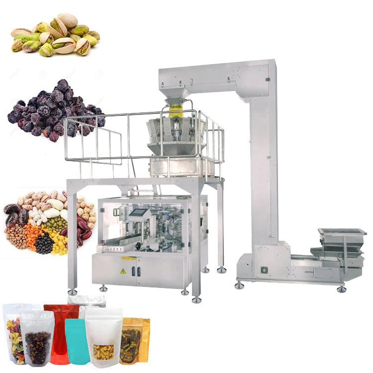 Rotary Multi-function Automatic Preformed Premade Pouch Bag Doypack Packing Machine food packaging machine