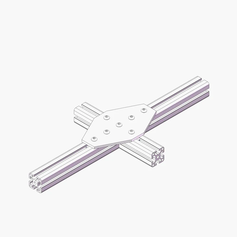 6087 7 Hole Cross Joining Plate 40mm Wall Shelf Bracket 40 Machine Connector Series for Aluminum