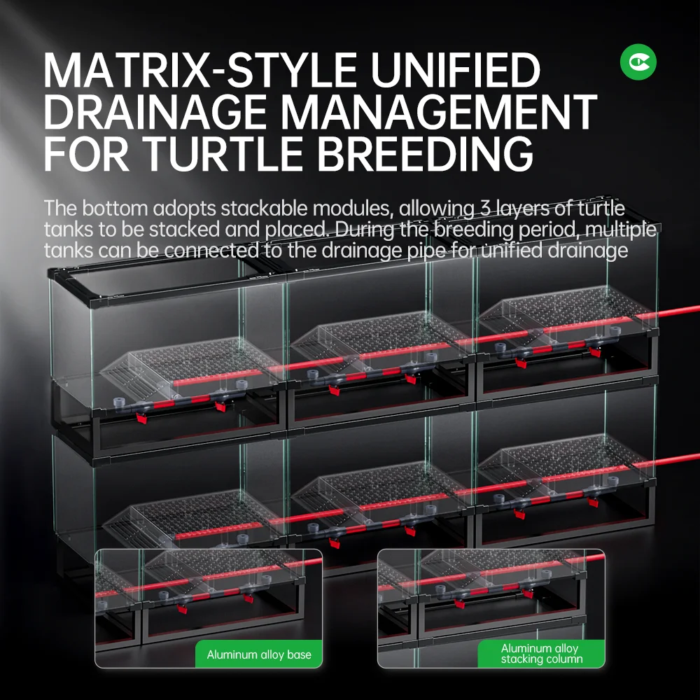 High quality turtle tank aquarium HD glass Filter Layer Design turtle house with Basking Platform