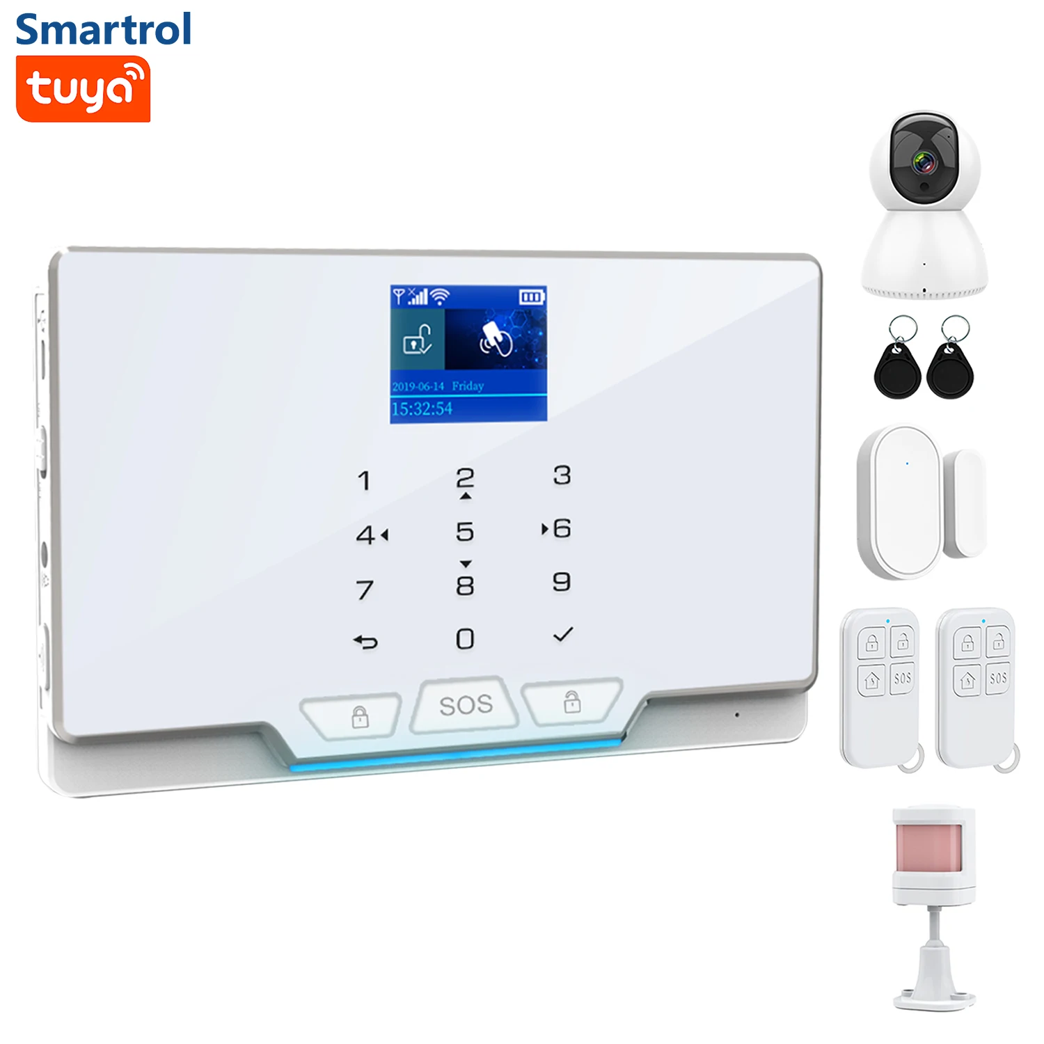 Factory Hot Sale Gsm Wifi  Home Security Wireless Fire Burglar Tuya Alarm System for Home