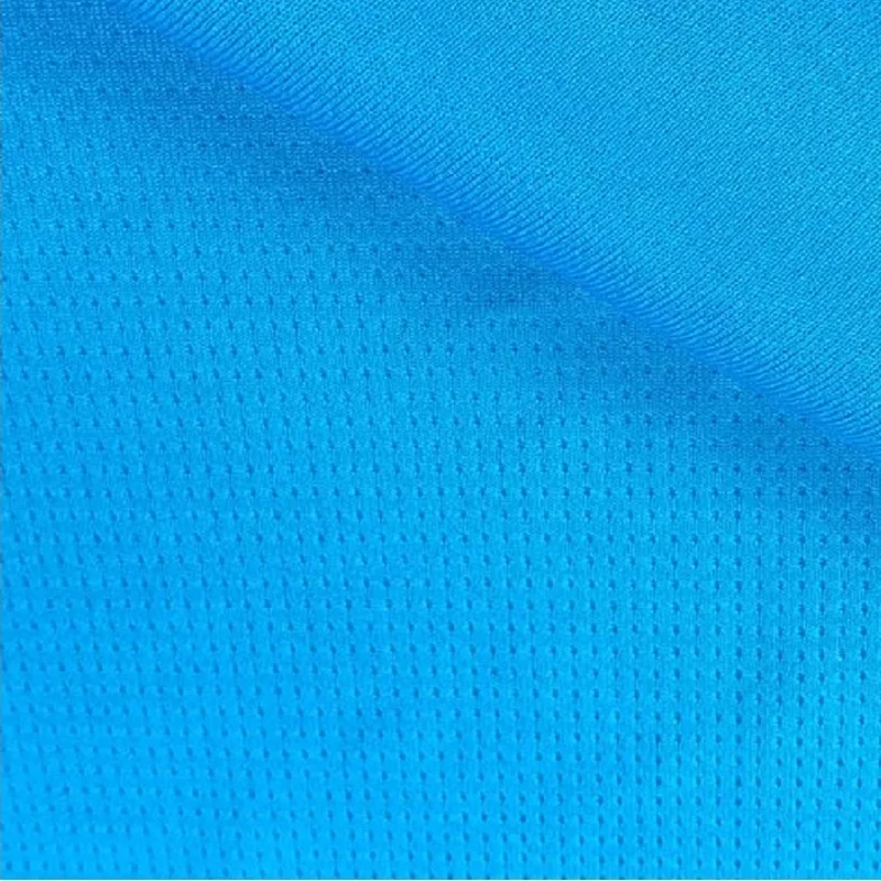 Polyester manufacturer sports t shirt knitting clothing knitted check mesh fabric anti-static and Quick dry