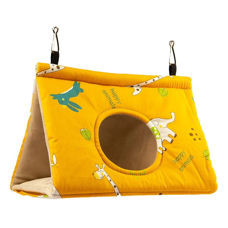 Hot Selling Soft Warm Cotton Hanging bird tent Swing triangle nest house with station stick hammock