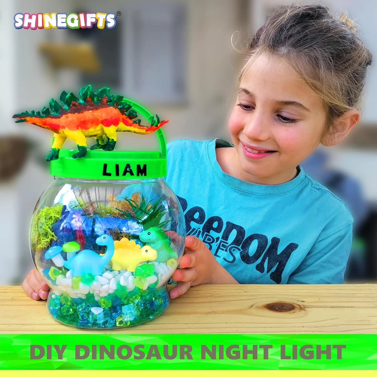 Make Your Own Dinosaur Night Light Birthday Crafts Gifts For Girls Kids Dino Terrarium Kit For Kids