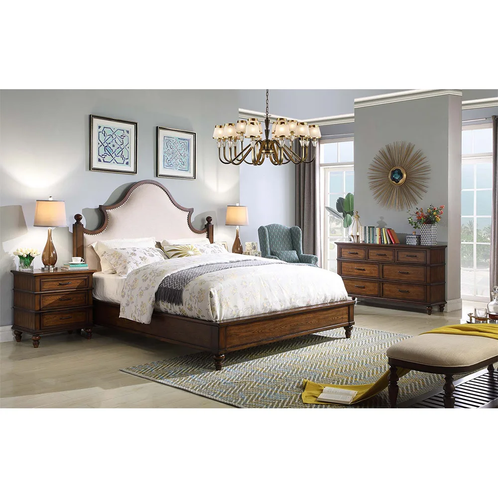 Деревянная резная кровать дизайны картин деревянной двойной кровати мебели наборы для спальни GL08.1