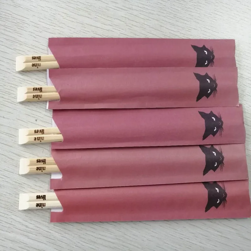 Wholesale semi-closed paper wrapped smooth surface twins bamboo chopsticks