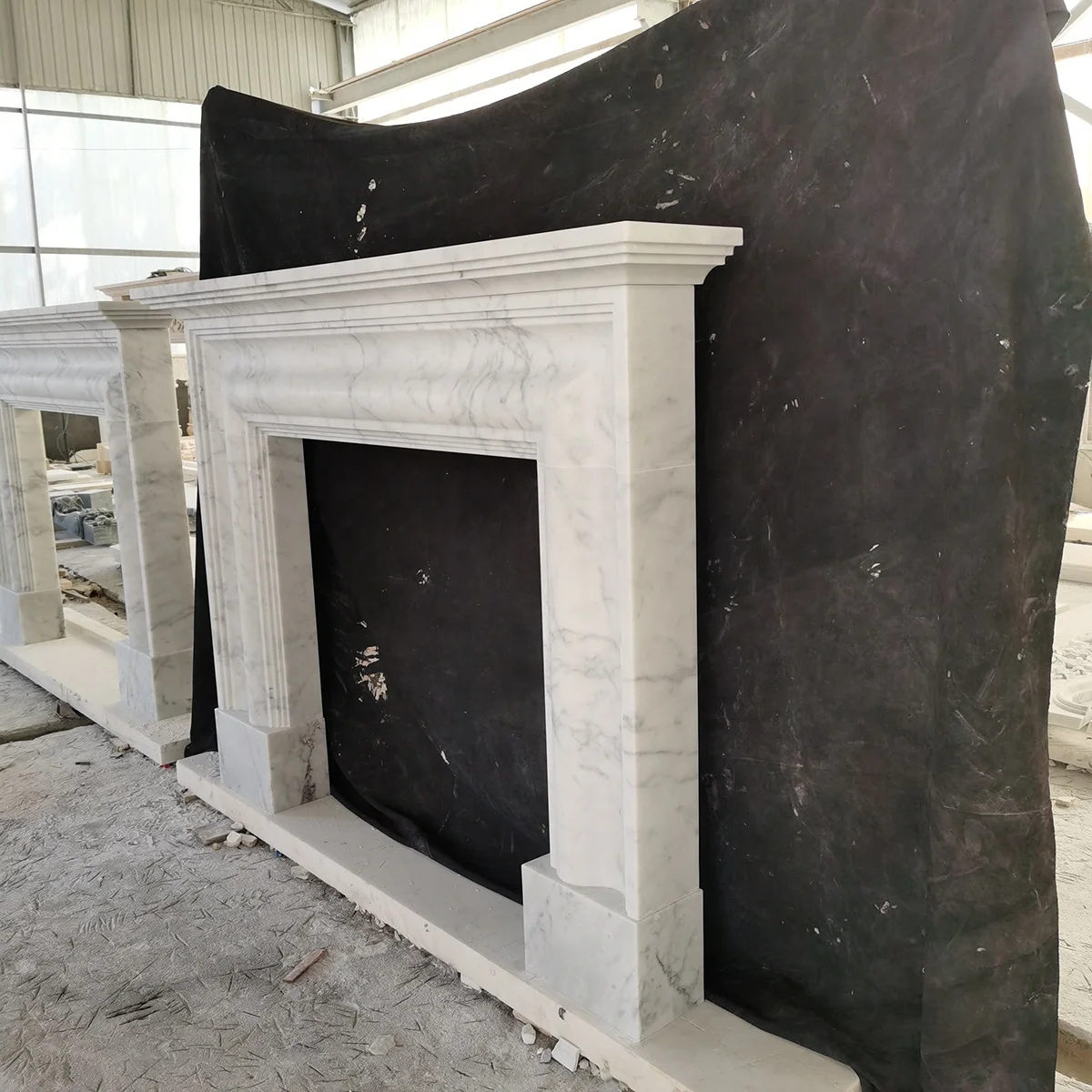 Natural marble mantel custom design white marble fireplace interior freestanding Italian marble mantel