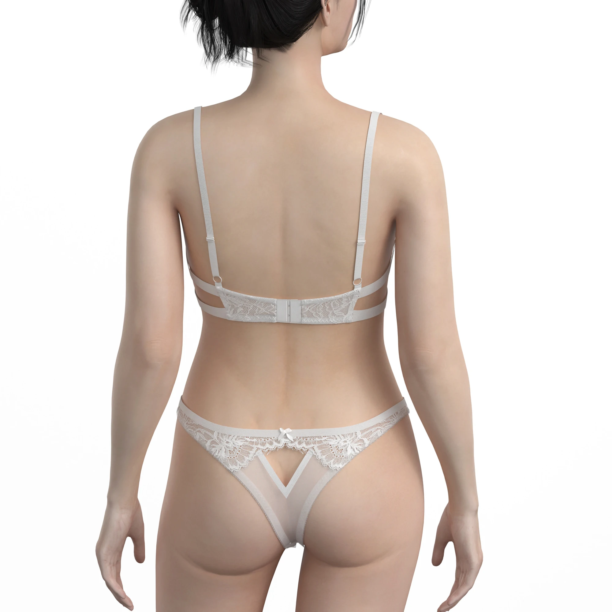 Luxurious Panties and Bra Set Girls Cotton Custom Logo Pink Lace Bra and Panty Set