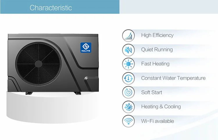 Nulite cheap R32 5kw mini pool heater Mini DC Inverter Swimming Pool Heat Pump