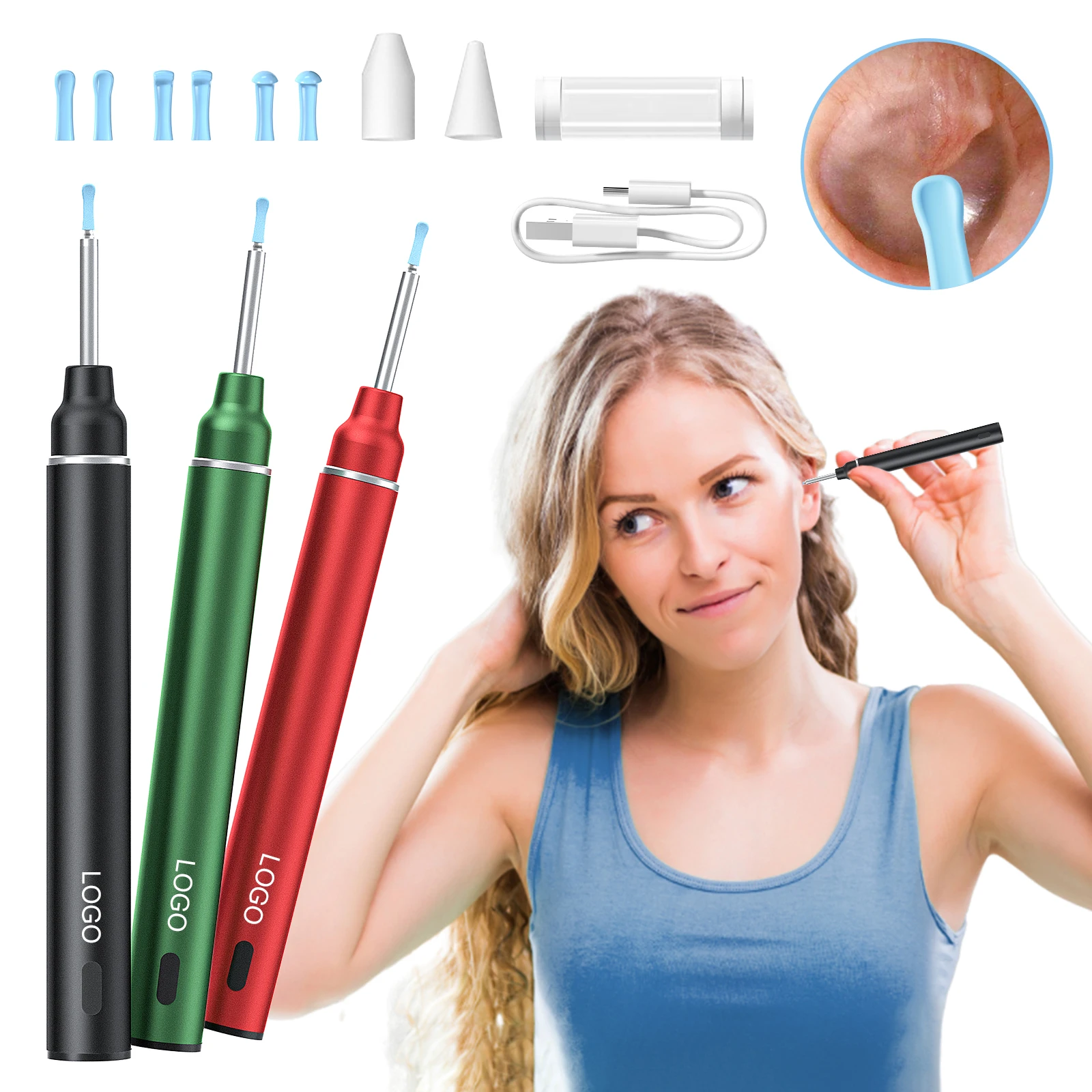 Timesiso 5 Mega Pixel P40-B Visual Ear Scope Smart Otoscope Module Ear Wax Removal Endoscope Camera DH WiFi