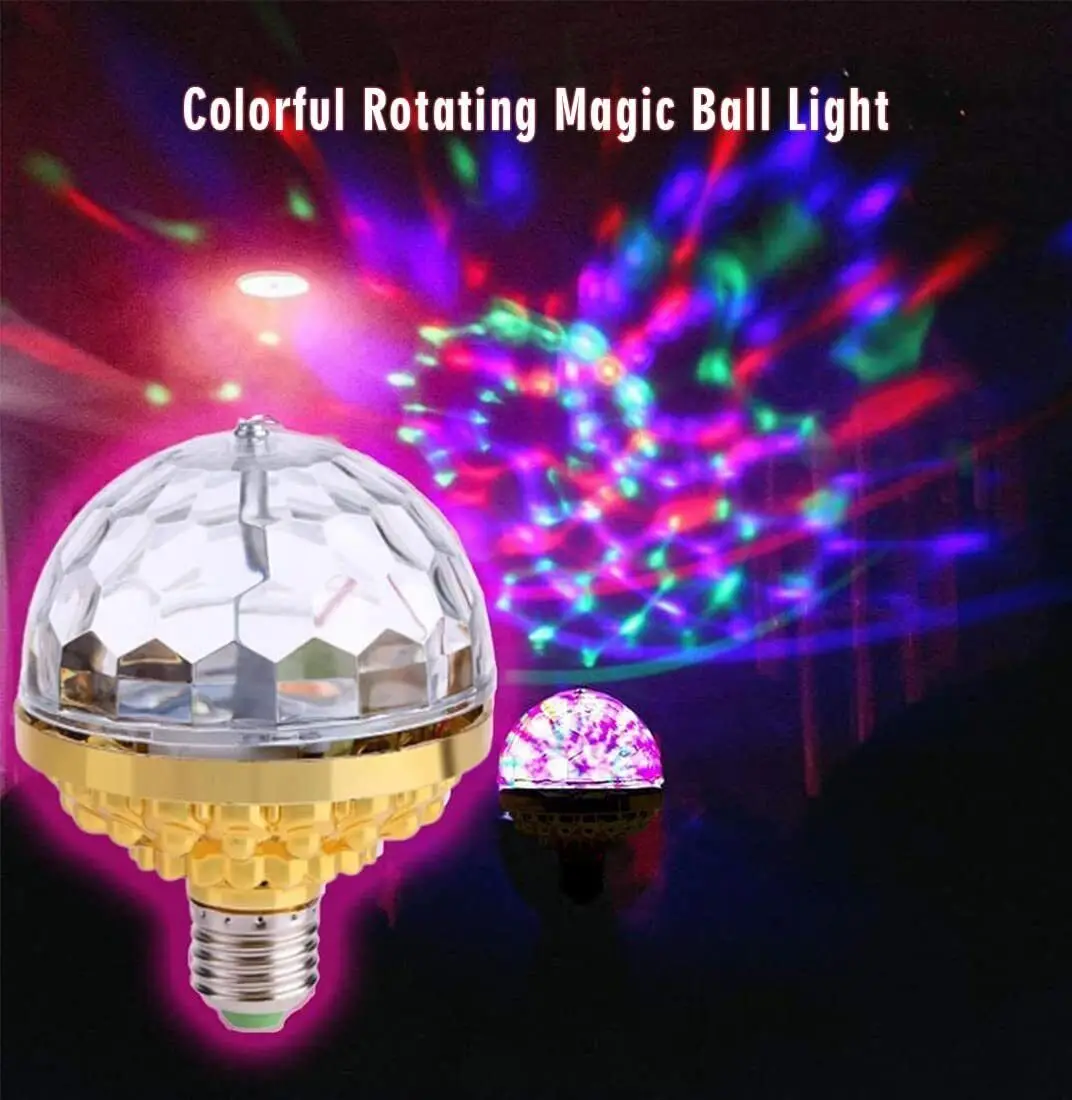 AC 85-265V E27 3W Colorful Auto Rotating RGB LED Bulb Stage Lights Party Lamp Disco DJ Holiday Lighting Decoration Ball Light