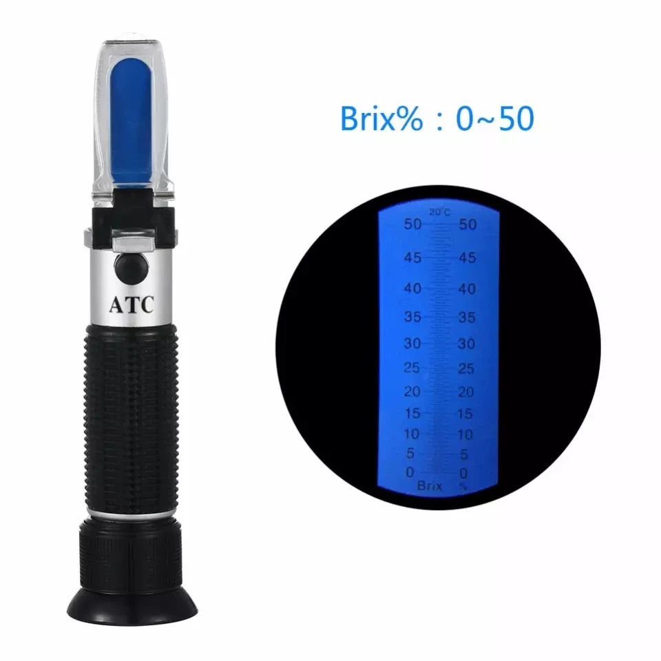 Handheld Brix Meter Refractometer 0-50% Brix Portable Auto Refractometer easy-to-use and calibrate