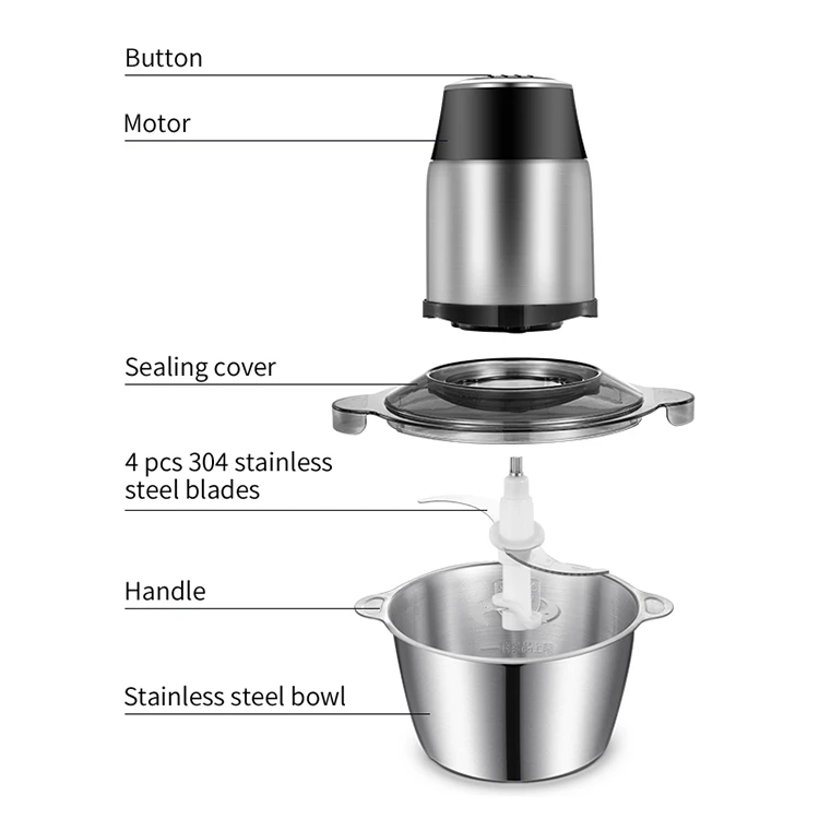  1.8L stainless steel home restaurant machine electric meat mincer grinder food fruit vegetables