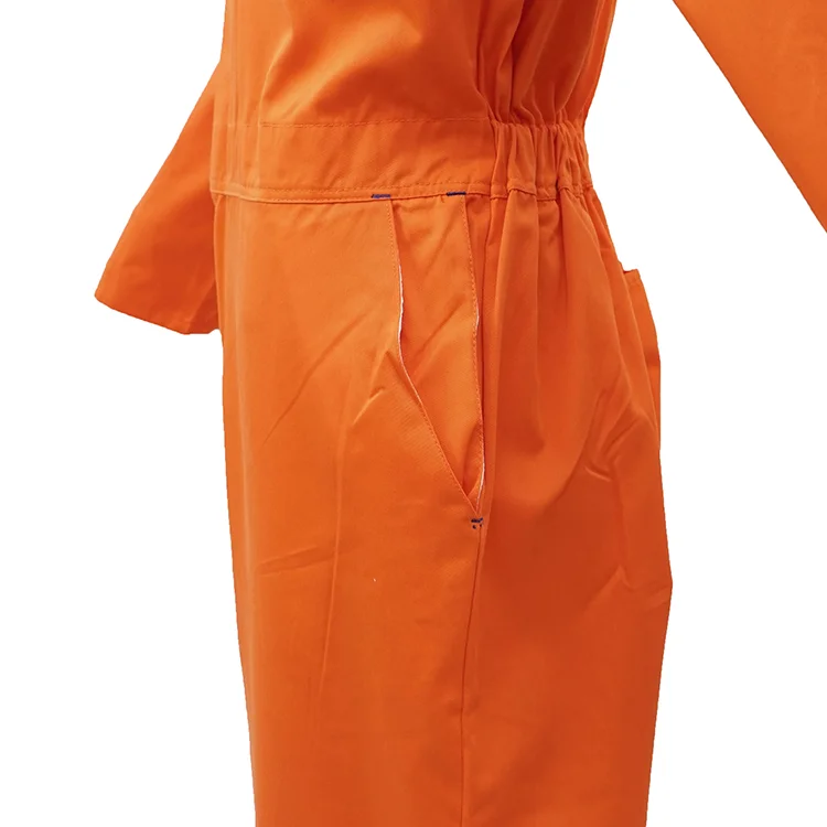 Cheap Poly Cotton Twill Orange Work Coveralls Regular Overalls Durable Mens Mens Coverall With Pockets Outdoor Workwear Uniform