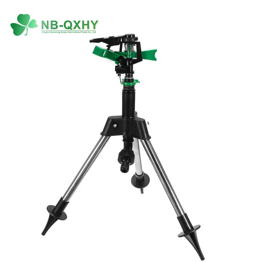 High Pressure Plastic Impulse Sprinklers Garden Lawn Watering Irrigation Sprinkler on Tripod Base