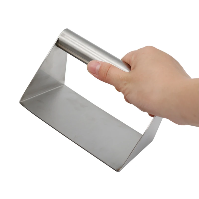 High quality BBQ kitchen grill tools stainless steel rectangle flat meat press