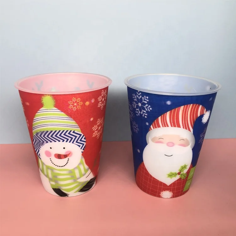 Cheap Durable Eco Friendly Christmas Decorations Promotional Food Grade Plastic Christmas Cup For Kids