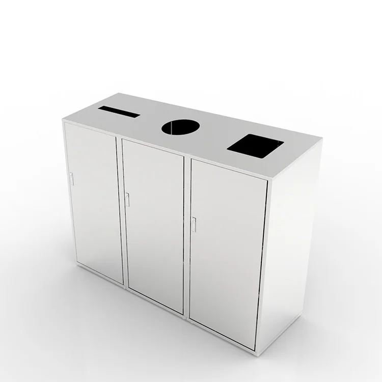 Stainless steel hotel office recycle garbage bin trash can