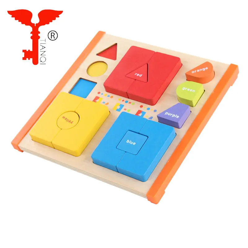 Kids Baby Learning Geometry Educational Wooden Toys Puzzle
