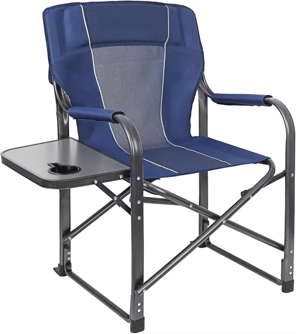 Lightweight Oversize Director Chair Foldable Outdoor Picnic Camping Chair With Cup Holder&Side Table