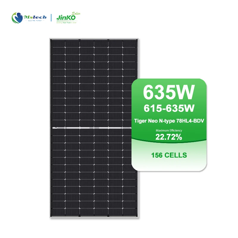 Jinko Solar Panel 615Watts 620W 625W Bifacial Module With Dual Glass 630W 635W Tiger Neo N-Type 78Hl4-Bdv Pv Panels