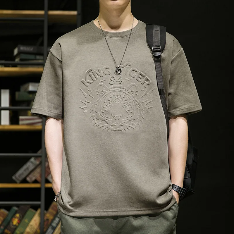 wholesale High Quality Factory Price Embossed Logo T shirt 100% Cotton Custom Men Tshirt