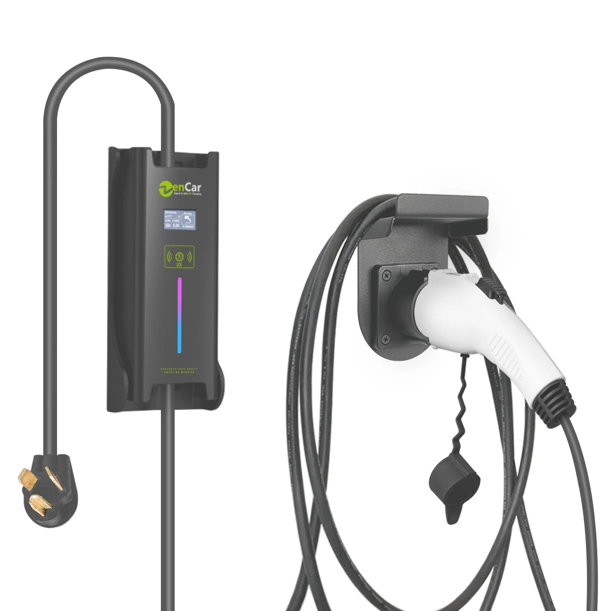 
Zencar J1772 EV charger level 2 EV charging EVSE 16A with Type 1 NEMA 10-30 plug 