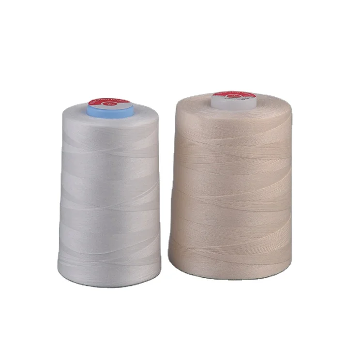 Cotton Sewing Thread for Garment 100% Polyester Raw White Can Supply from Stock Free Sample 1-15days High Tenacity High Strength