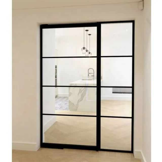 Modern Metal Doors Internal Crittall Doors Room Divider Indoor Swing Glass Wall Steel Door
