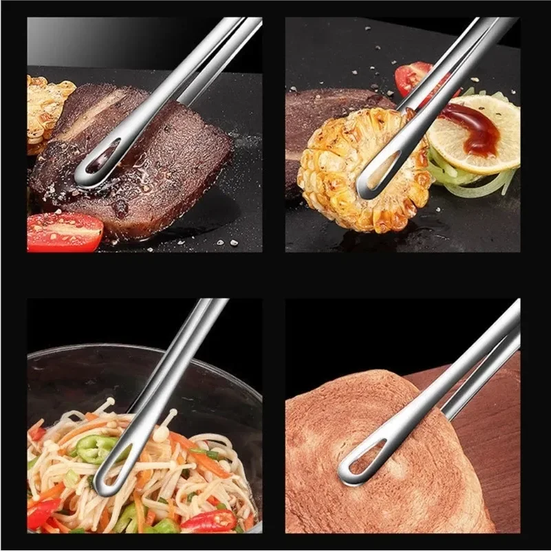 Custom Logo BBQ Tongs Stainless Steel Food Clip Korean Steak Clip Barbecue Tools Bbq Accessories