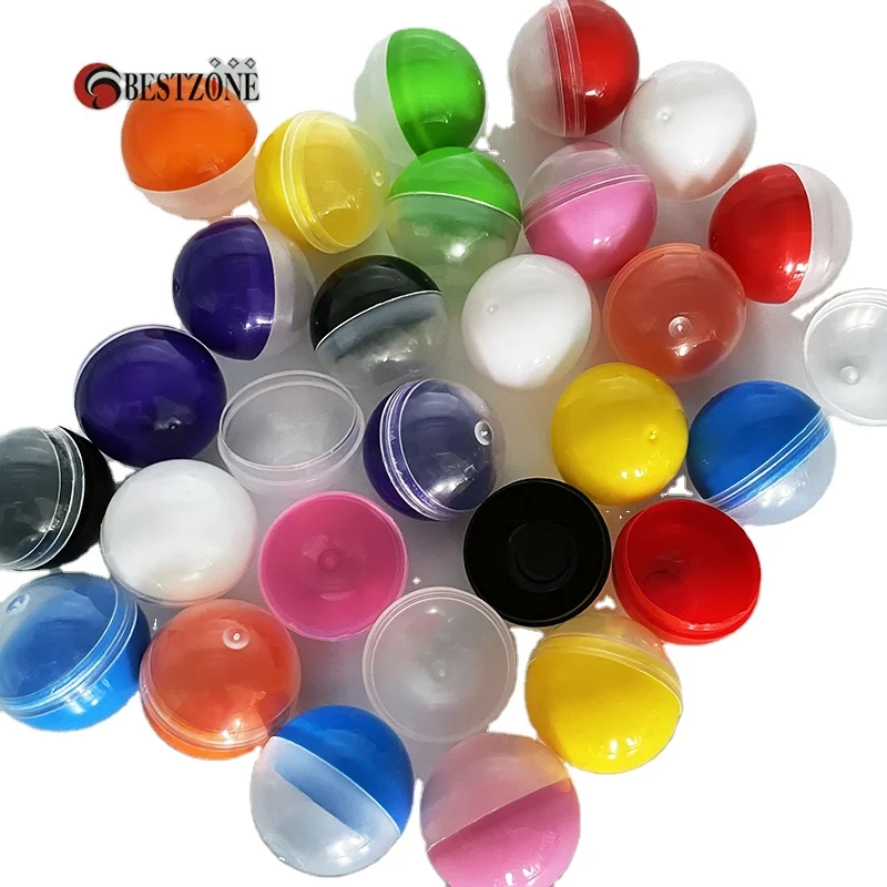 Factory Sell 3.2cm or 32mm Assorted Half Transparent Half ColorsToy Capsule Ball Vending Machine Toy Plastic Capsule