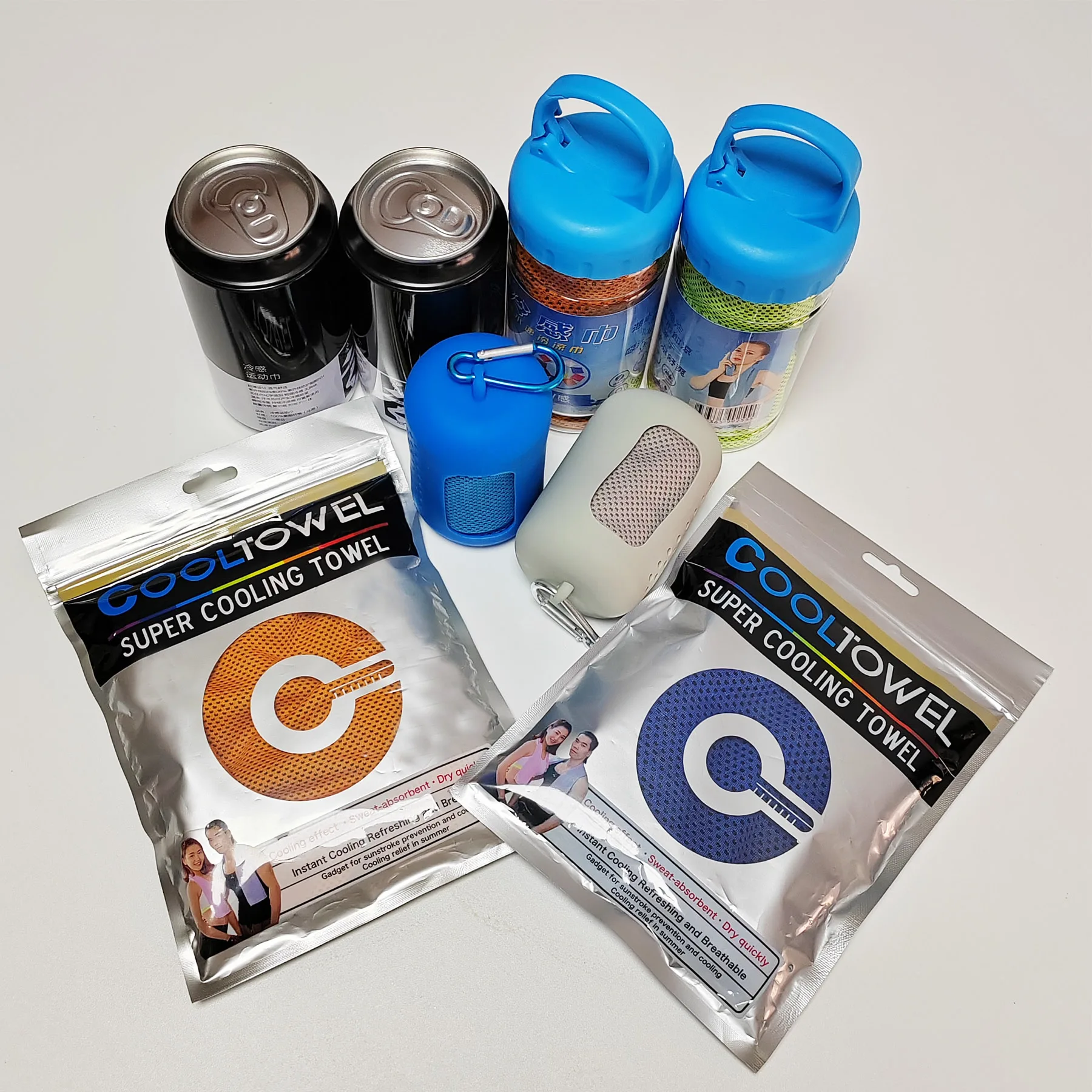 Customized logo print super dry sport ice cooling microfiber towel_micro fiber arctic cool towel with bottle