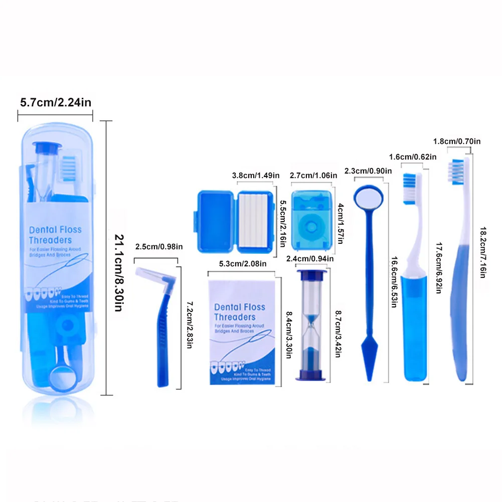 Portable Orthodontic Toothbrush Kit for Orthodontic Patient Orthodontic Care Kit for Braces Interdental Brush Dental Wax Dental