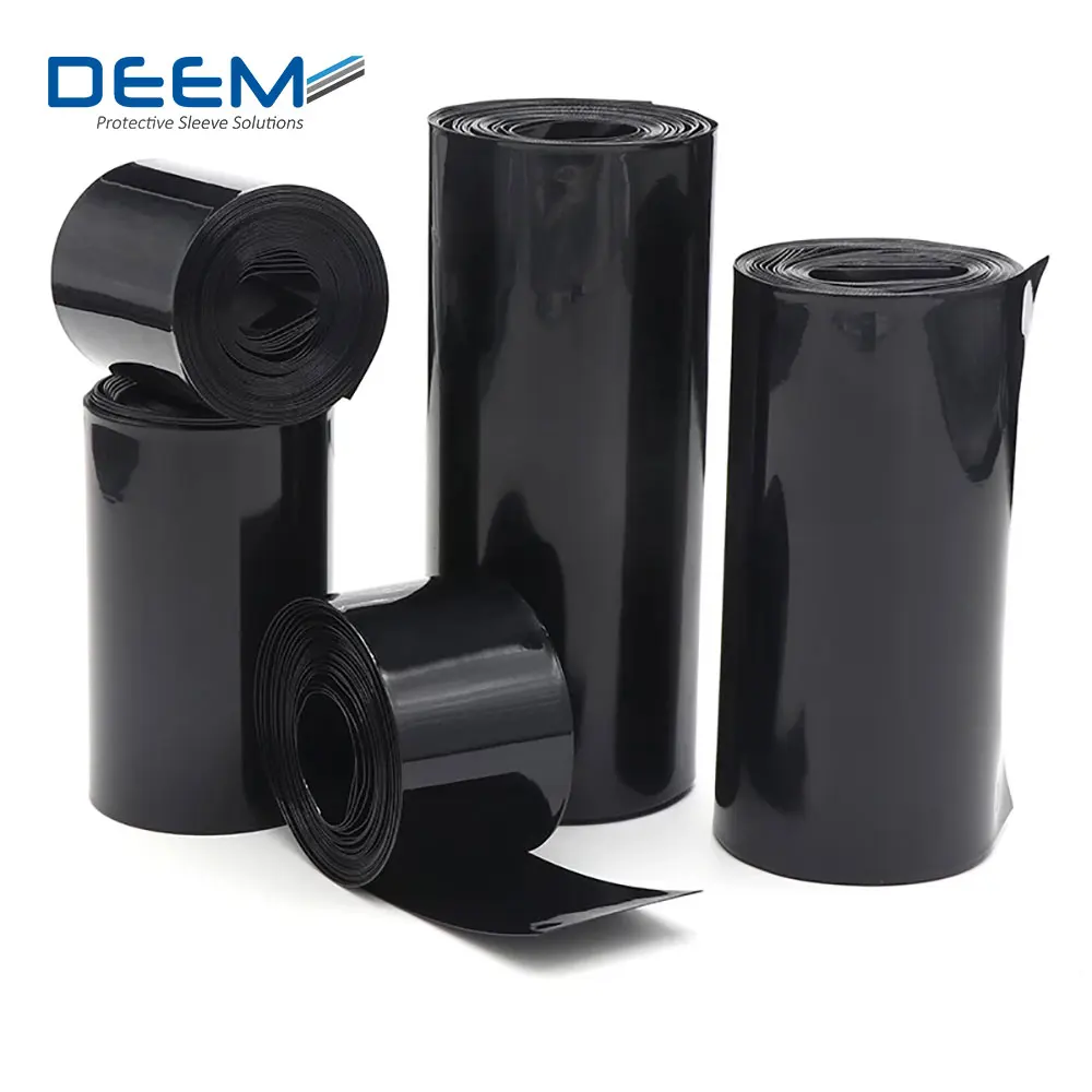 DEEM Factory Price Waterproof PVC Heat Shrink Tube Black Battery Heat Shrink Wrap PVC Shrinkable Sleeve