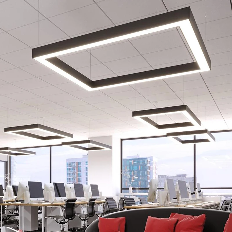 4ft 40W Led Linear Light Adjustable Chandeliers Led Hanging Lights Ra 90 for Commercial Meeting Room