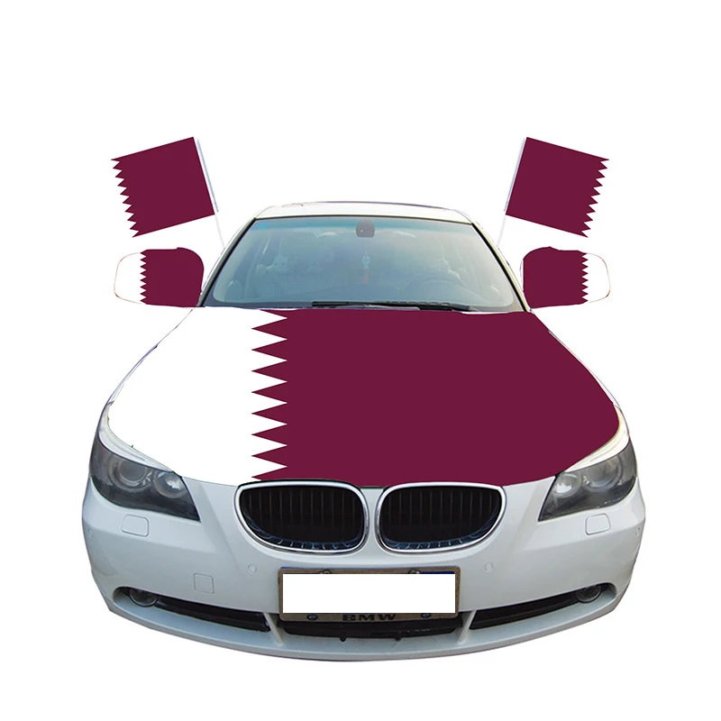 Customized logo and country flag printed elastic car hood flag