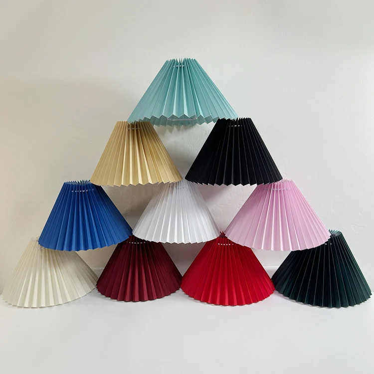 Colourful Lamp Shade Table Lamp Ceiling Light Decoration Fabric Lamp Covers Easy Install Fabric Pleated Lampshade