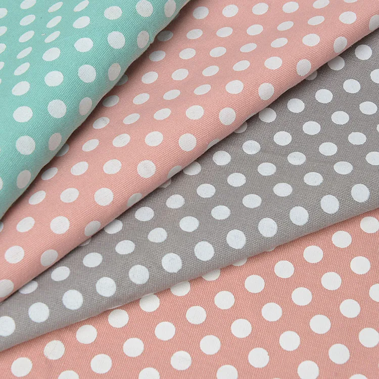 12 OZ Polka Dot canvas Polka dot polyester canvas print canvas fabric sofa Handbag case tablecloth printed cloth