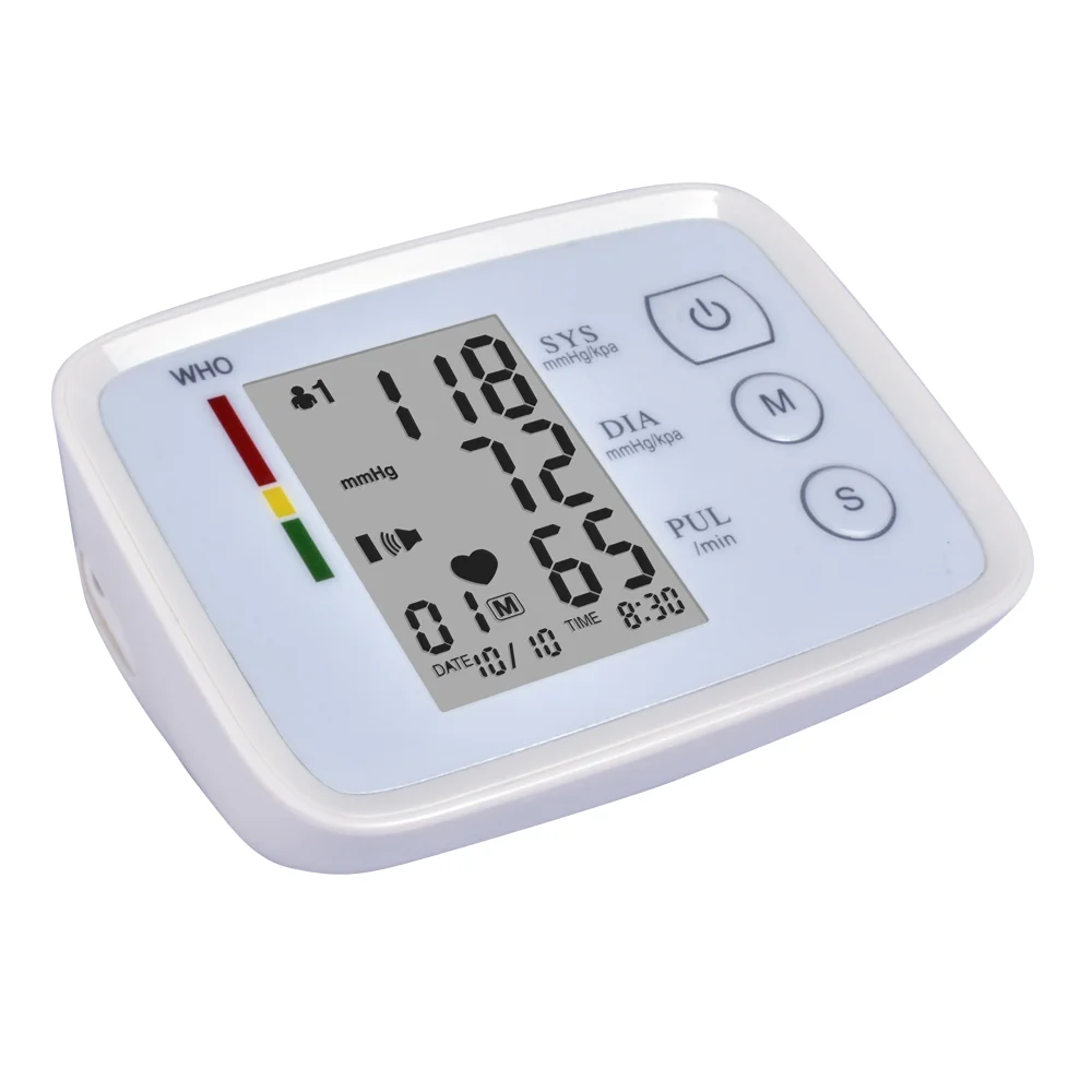 High Quality Digital Machine WHO Indicator BP Monitor Blood Pressure Monitor Tool with Clear LCD Display