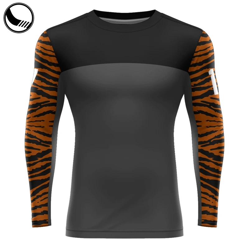 long sleeve men custom sublimated tattoo rash guard